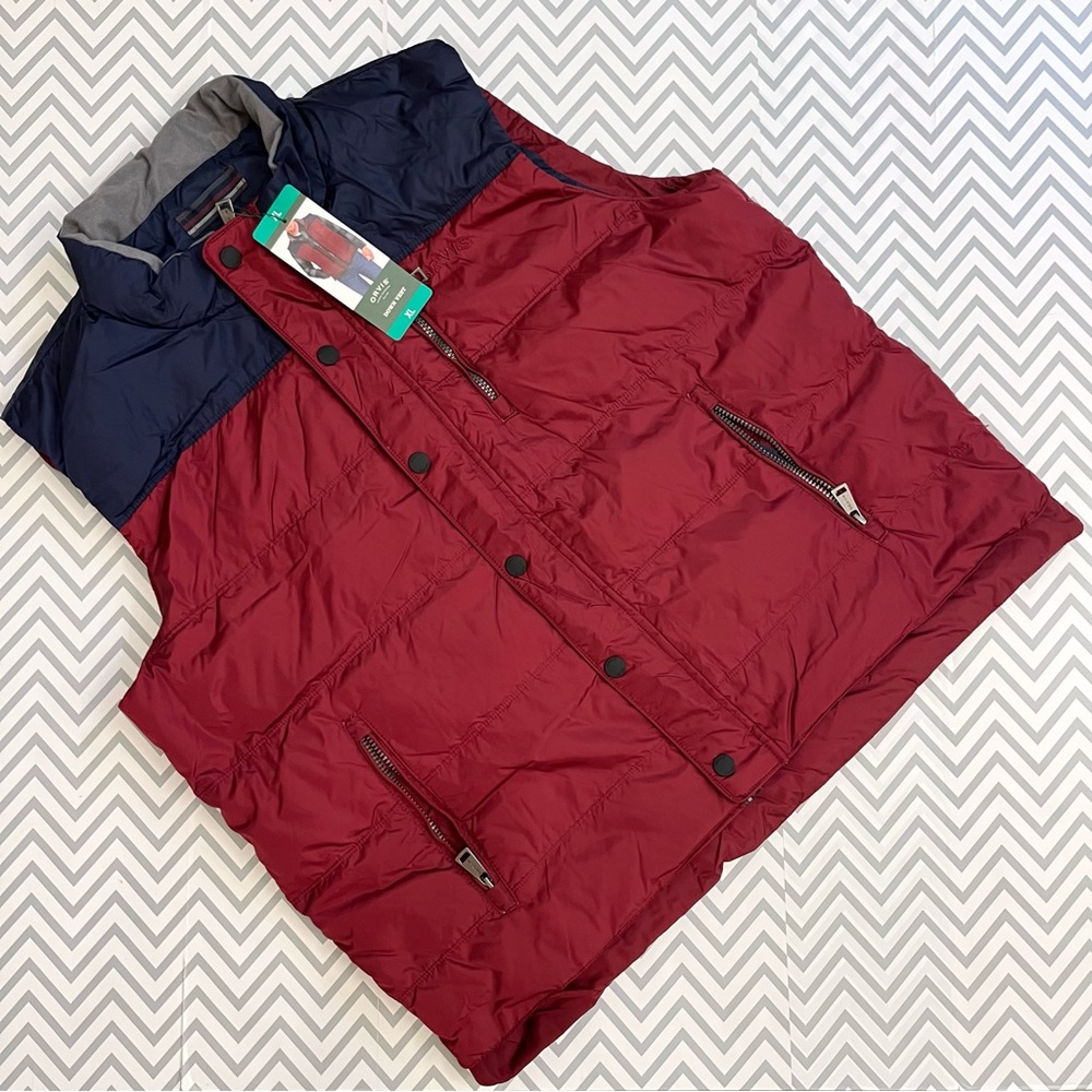 ORVIS Down Vest Men’s X Large XL Blue Red